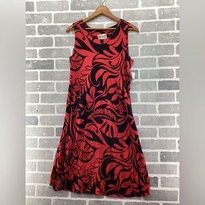 Vintage Hilo Hattie Red Black Tropical Hawaiian Dress size small new
